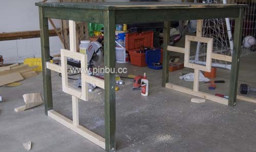 旧木桌改造成中国风书桌