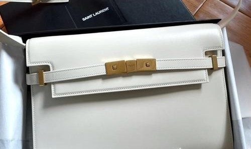 SAINT LAURENT圣罗兰全球首发曼哈顿白色肩挎包