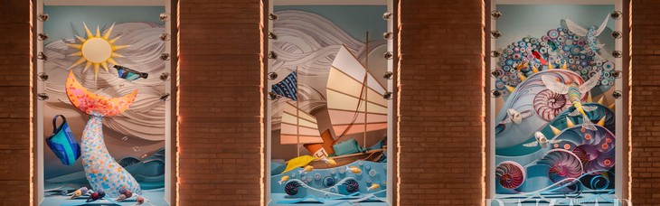 艺术家YULIA BRODSKAYA为“上海爱马仕之家”打造“海洋绮镜”橱窗