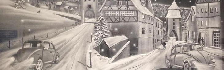 在雪窗上作画?!惊为天人的雪画艺术家