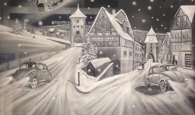 在雪窗上作画？！惊为天人的雪画艺术家