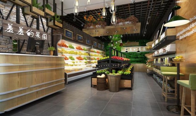 水果蔬菜店装修效果图,法国水果店装修要点：简单明了突出主题