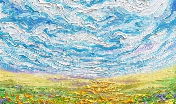 这位艺术家扔掉画笔，直接用手指作画！