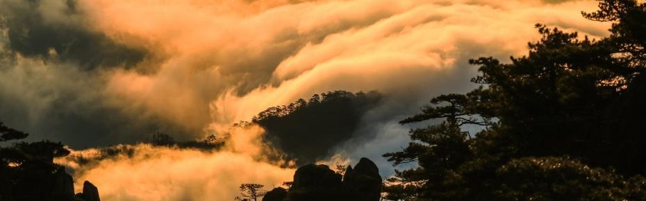 安徽黄山“海”上日出 万丈金辉滚滚来