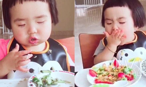 萌娃吃货：吃得这么动情，有没有这么好吃啊！