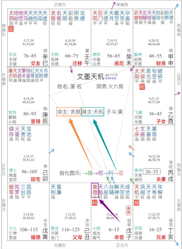 紫微斗数中命主星的意义和用法