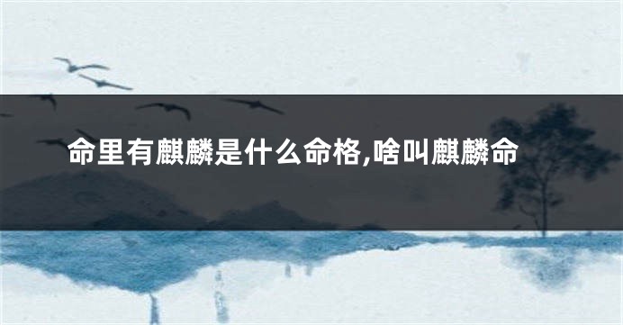命里有麒麟是什么命格,啥叫麒麟命