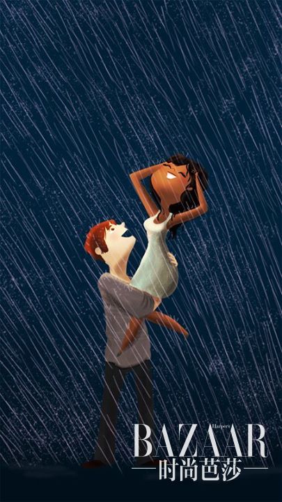 发生了好事,即使在雨中我们也能灿烂的笑着