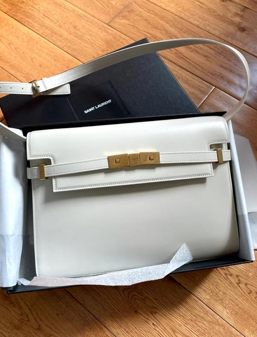 SAINT LAURENT圣罗兰全球首发曼哈顿白色肩挎包