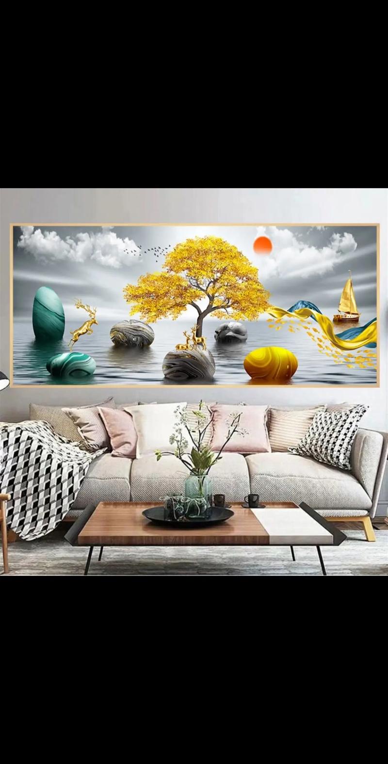 中式客厅装修效果图,中式装修客厅挂画注意事项有哪些？